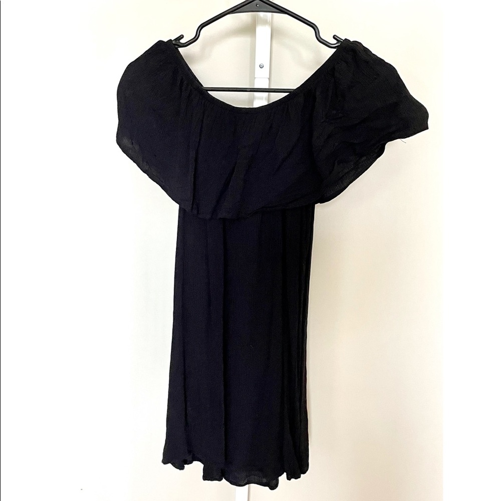 Off Shoulder Black Mini Dress